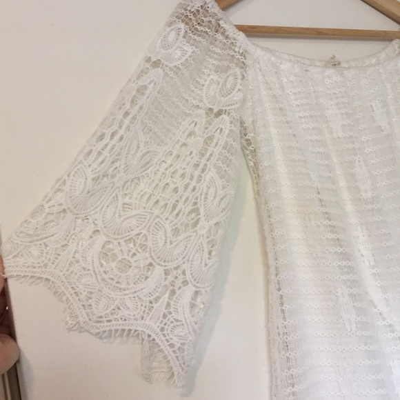 Designer off-the-shoulder lace dress - Picture 4 of 5